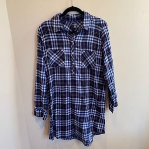 Aerie button up long-sleeve flannel dress